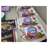 Assorted Candy, Tootsie Rolls, Blow Pops, Chocolate Cherries, and More