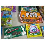 Assorted Candy, Dubble Bubble, Andes Mints, Candy Blox, Tootsie Pops, and More