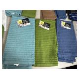 Assorted New Kitchen Towels, Pot Holders, Apron, Dish Cloths, and More