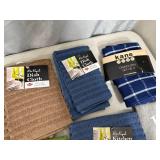 Assorted New Kitchen Towels, Pot Holders, Apron, Dish Cloths, and More