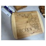Assorted New Florida Themed Bamboo Coasters, Cutting Boards, Serving Board