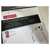 New Delta Foundations Chrome Bathroom Set - Towel Bar, Ring, Hook, Etc