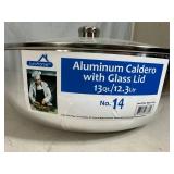 New Scratch and Dent 13 Quart Aluminum Caldero Pan with Lid