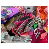 Assorted Toys, Doll Clothing, High Chair, and More