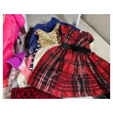 Assorted Toys, Doll Clothing, High Chair, and More