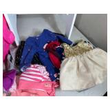 Assorted Toys, Doll Clothing, High Chair, and More