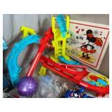 Large Lot of Toys, Games, Car Tracks, Books, and More
