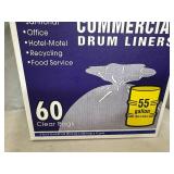 Box of 60 Commercial Drum Liners 55 Gallon Trash Bags