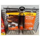 New Grilling Basket, Grill Topper, Kabob Skewers