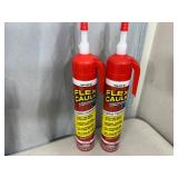 2 Cans of Flex Caulk with Trigger Flow Nozzle - White