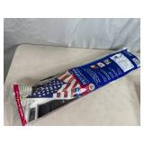 New 3 x 5 ft American Flag with Pole and Bracket