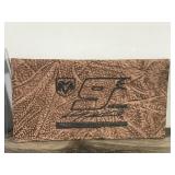 Lot of NASCAR Collectibles - 2001 Authentic Images Tony Stewart #20 Collectible Card, Authentic Race used sheet metal from Kasey Kahnes 2005 Dodge dealers UAW Dodge Charger and Kasey Kahnes #9 Leather