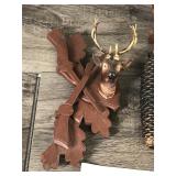 Vintage West Germany Cuckoo Clock - Had Elk Head - Rabbit and Bird - see description for more info