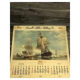 Vintage Calendar - Russell Miller Milling Co. 1882-1942 - “The first salute to the Stars and Stripes” Quiberon Bay, February 14, 1778