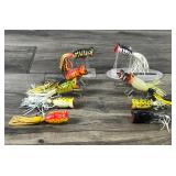 Lot of 10 Hula Popper Fishing Lures