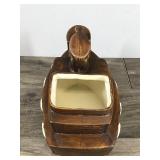 Brown Toot Toot Tugboat Vintage Cookie Jar 1950s By Treasure Craft