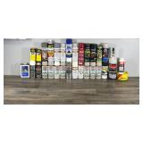 Spray Paints, Brass Refurbisher, Leather Dye, Spar Urethane, Lacquer Sanding Sealer,,Premium Enamel,,NCP-2, Bondo, Disc & Drum Grease, Brass Polish, Paste Wax