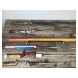 Large Lot of Vintage Ice Fishing Rods