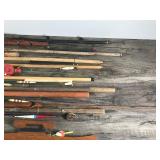 Large Lot of Vintage Ice Fishing Rods and More