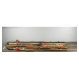 Large Lot of Vintage Ice Fishing Rods and More
