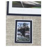 Framed, Signed Print by Leo Stans - “Boundary Waters” - Also has 2 Coins and Stamp