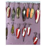 Lot of Collectible Fishing Spoon Lures - see description for more info