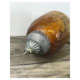 Vintage Large Swag Lamp Amber Crackle Glass Hanging Light