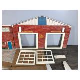 Vintage Fire Department Pressed Wood Toy House