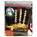 Lot of Christmas Items - Ornaments - Candles - Candle Holders - Lenox Coffee Thermos - Precious Moments Lighted House - Christmas Tags - Figurines and More