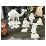 Lot of Christmas Items - Ornaments - Candles - Candle Holders - Lenox Coffee Thermos - Precious Moments Lighted House - Christmas Tags - Figurines and More