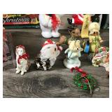 Lot of Christmas Items - Ornaments - Candles - Candle Holders - Lenox Coffee Thermos - Precious Moments Lighted House - Christmas Tags - Figurines and More