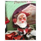 Lot of Christmas Items - Ornaments - Candles - Candle Holders - Lenox Coffee Thermos - Precious Moments Lighted House - Christmas Tags - Figurines and More