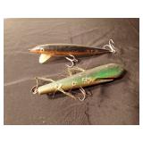 2 Vintage Musky fishing lures (1 possibly a Rapala)