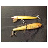 2 Vintage Musky fishing lures (1 possibly a Rapala)