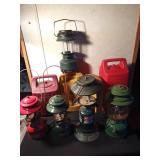 3 Coleman propane lanterns (1975 & 1980), 1 Ash Flash lantern, 3 Coleman cases and 1 battery operated Coleman lantern