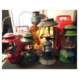3 Coleman propane lanterns (1975 & 1980), 1 Ash Flash lantern, 3 Coleman cases and 1 battery operated Coleman lantern