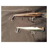 Wooden musky lure and a Rapala Minnow stylet lure
