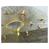 Vintage Sunburst Flying Birds Wall Hanging - Possible Curtis Jere