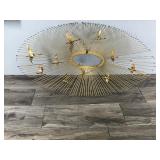 Vintage Sunburst Flying Birds Wall Hanging - Possible Curtis Jere