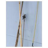 Lot of 7 Vintage Fishing Rods - 3 of them have Reels