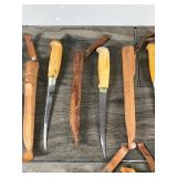 7 - J. Marttiini Fishing Fillet Knives and 8 Sheaths - Finland