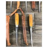 7 - J. Marttiini Fishing Fillet Knives and 8 Sheaths - Finland