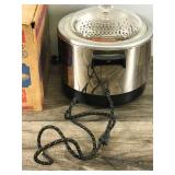 Vintage Roto Broil Automatic Cooker Fryer Chrome Model No. 100 with Box and Manual