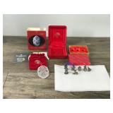 Waterford Crystal Christmas Ornament & Reed & Barton Miniature Metal Christmas Ornaments