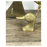 Lot of 5 Brass Items - Duck Head - Sail Boat - Moose Ashtray - Deer - 1940’s Brass Neoclassical Empire 3 Goat Head Hoof Incense Burner