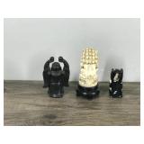 Buddha Figurine - Shi Foo Dog Figurine and Tribal Totem Figurine Possibly a Beaver