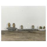 3 - Vintage Fishing Trolley Weights  - Lead & Brass