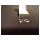 Sterling Silver wedding rings with diamonds