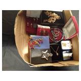 Flat of jewelry including 2 pairs of sterling silver earrings