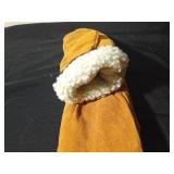 Suede sheep skin lined mittens